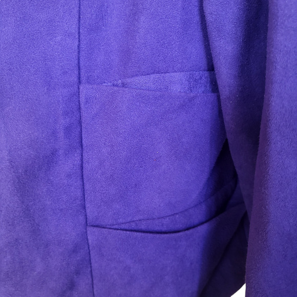 Vintage Perceptions Petite Purple Faux Suede Open Jacket Size 10P - Picture 3 of 6